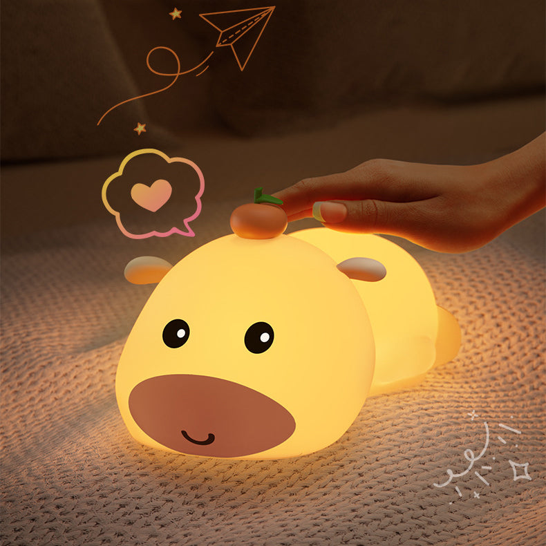Lying Capybara Squishy Silicone Night Light Soft Glow Cute Collectible Perfect Gift