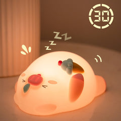 Veilleuse LED en silicone souple en forme de cochon couché – Cadeau idéal pour les enfants et les filles