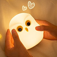 Huggwaii Squishy Silicone Little Owl LED Night Light - Perfect Gift for Kids and Girls