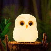 Huggwaii Squishy Silicone Little Owl LED Night Light - Perfect Gift for Kids and Girls