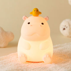 Hippo with Duck Adorable Squishy Silicone Night Light Perfect Gift