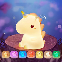 Veilleuse LED en silicone souple en forme de licorne - Cadeau idéal pour les enfants et les filles