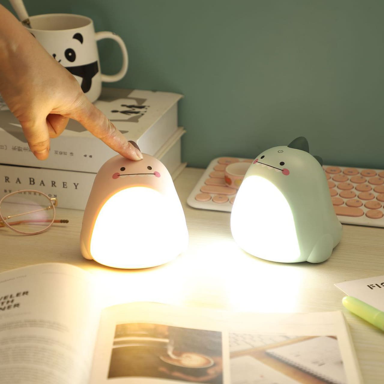 Veilleuse LED tactile Chubby Dino - Cadeau idéal pour les enfants et les filles Veilleuse LED tactile Chubby Dino - Cadeau idéal pour les enfants et les filles