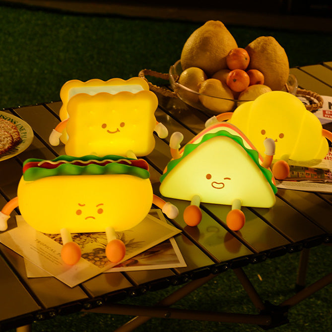 Huggwaii Afternoon Tea Silicone Squishy Night Light Set Cute Bread Biscuit Sandwich Lamp Food Series Gift Decor Huggwaii Afternoon Tea Silicone Squishy Night Light Set Cute Bread Biscuit Sandwich Lamp Food Series Gift Decor