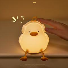 Veilleuse LED musicale en silicone souple en forme de canard - Cadeau idéal pour les enfants et les filles