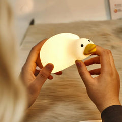 Cute Lying Duck Silicone Squishy Night Light Bedroom Decor Perfect Gift