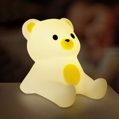 Huggwaii White Bear Silicone Squishy Night Light Cute Animal Lamp Perfect Gift