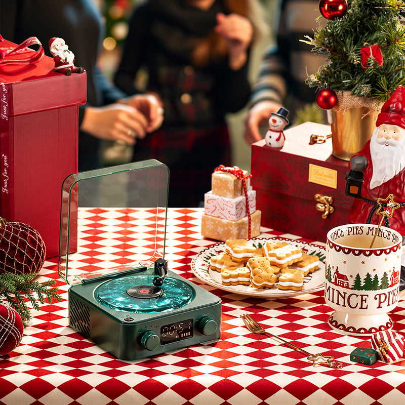 Only 1 left! Holiday Sale Christmas limited Edition Premium Blue Waves Retro Bluetooth Vinyl Record Player Only 1 left! Holiday Sale Christmas limited Edition Premium Blue Waves Retro Bluetooth Vinyl Record Player