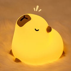 Squishy Silicone Yoga Capybara LED Night Light - Perfect Gift for Kids and Girls