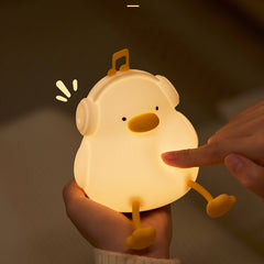 Veilleuse LED musicale en silicone souple en forme de canard - Cadeau idéal pour les enfants et les filles