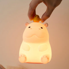 Hippo with Duck Adorable Squishy Silicone Night Light Perfect Gift