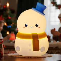 Snowman Christmas Edition Silicone Squishy Night Light Holiday Glow Gift-Ready Seasonal