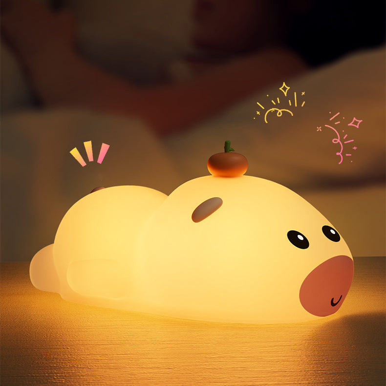 Lying Capybara Squishy Silicone Night Light Soft Glow Cute Collectible Perfect Gift