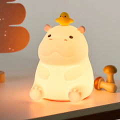 Hippo with Duck Adorable Squishy Silicone Night Light Perfect Gift