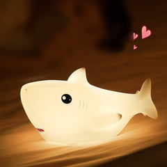 Veilleuse LED en silicone souple en forme de requin – Cadeau idéal pour les enfants et les filles