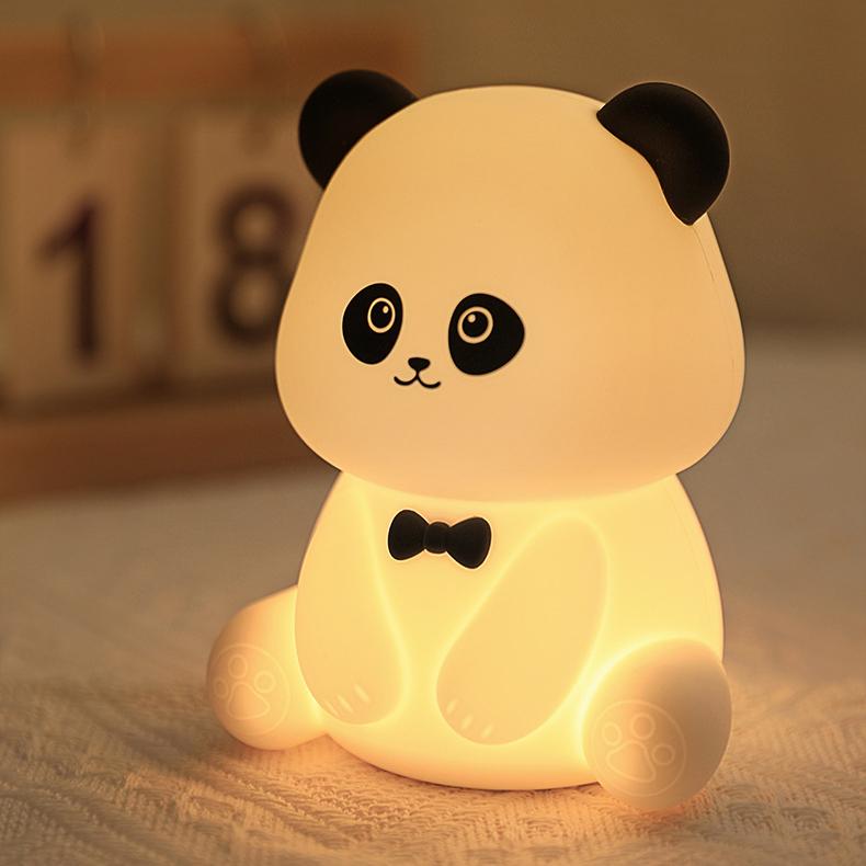 Veilleuse LED en silicone souple en forme de panda arc-en-ciel - Cadeau idéal pour les enfants et les filles Veilleuse LED en silicone souple en forme de panda arc-en-ciel - Cadeau idéal pour les enfants et les filles
