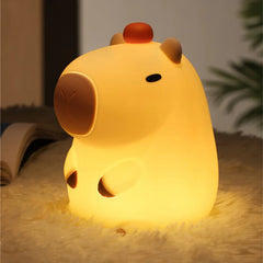 Huggwaii Capybara With Turtle LED Squishy Night Light For Gift USB Rechargeable Capybara Lamp