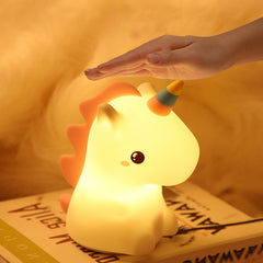 Veilleuse LED en silicone souple en forme de licorne - Cadeau idéal pour les enfants et les filles