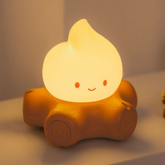 Campfire Cute Flame Night Light Playful Face Cozy Perfect Gift