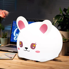 Squishy Silicone Big Face Bunny LED Night Light - Perfect Gift for Kids and Girls