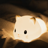 Little Kitten Cat Night Light Big Head Cute Lamp Lying Soft Silicone Perfect Gift