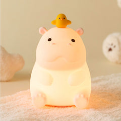 Hippo with Duck Adorable Squishy Silicone Night Light Perfect Gift