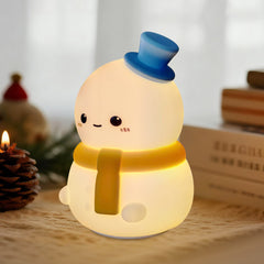 Snowman Christmas Edition Silicone Squishy Night Light Holiday Glow Gift-Ready Seasonal