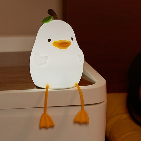 Squishy Silicone Pear Duck LED Night Light - Perfect Gift for Kids and Girls Squishy Silicone Pear Duck LED Night Light - Perfect Gift for Kids and Girls