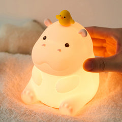 Hippo with Duck Adorable Squishy Silicone Night Light Perfect Gift