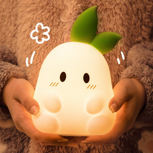Huggwaii Squishy Silicone Cute Radish LED Night Light - Perfect Gift for Kids and Girls Huggwaii Squishy Silicone Cute Radish LED Night Light - Perfect Gift for Kids and Girls