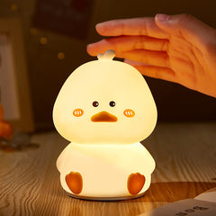 Veilleuse LED en silicone souple en forme de canard timide – Cadeau idéal pour les enfants et les filles