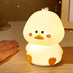 Veilleuse LED en silicone souple en forme de canard timide – Cadeau idéal pour les enfants et les filles