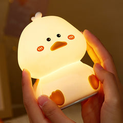 Veilleuse LED en silicone souple en forme de canard timide – Cadeau idéal pour les enfants et les filles
