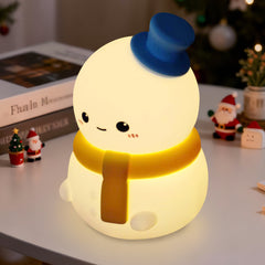 Snowman Christmas Edition Silicone Squishy Night Light Holiday Glow Gift-Ready Seasonal