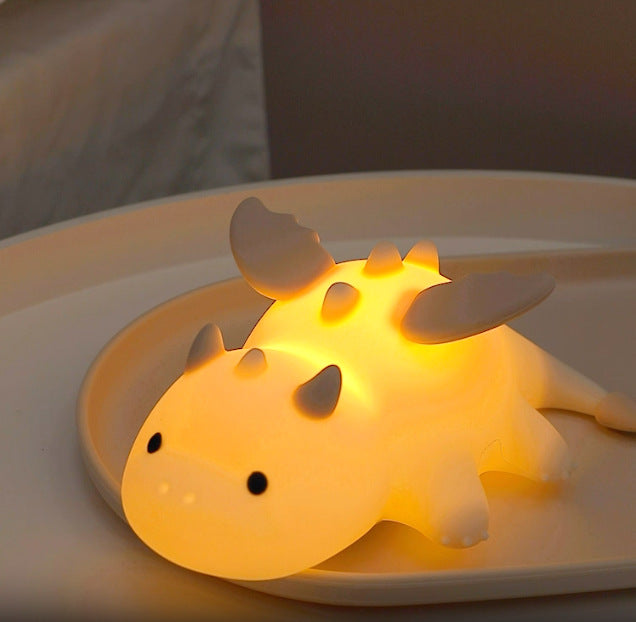 Squishy Silikon Niedliches Baby-Drache-LED-Nachtlicht - Perfektes Geschenk für Kinder und Mädchen