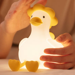 Huggwaii Squishy Silicone Hiking Duck LED Night Light - Cozy Gift for Kids and Girls