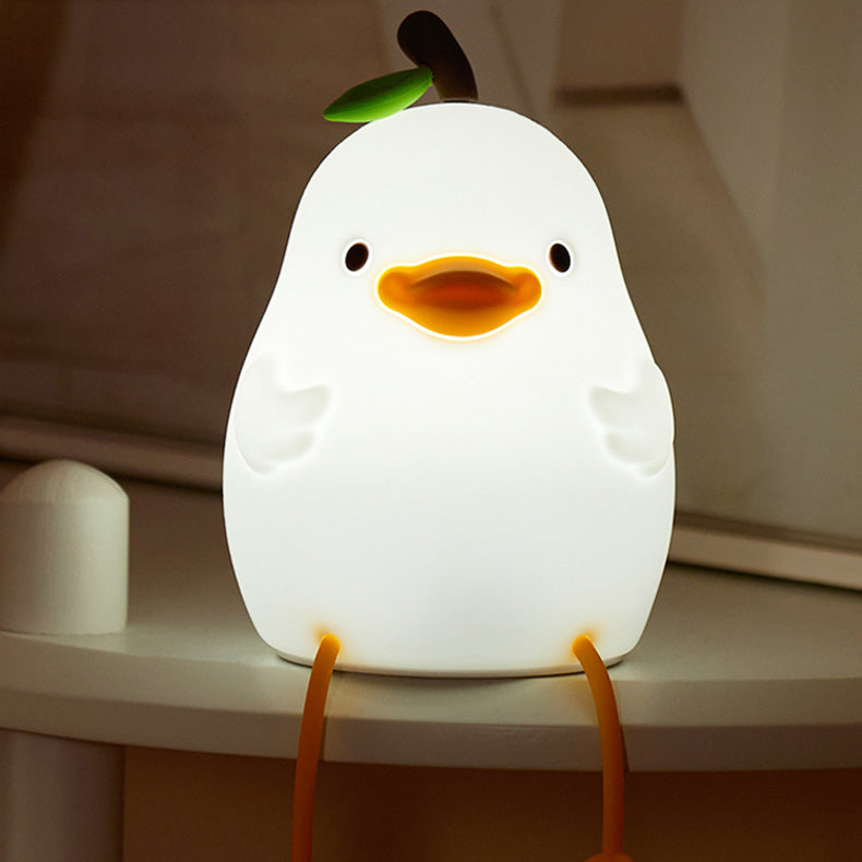 Squishy Silicone Pear Duck LED Night Light - Perfect Gift for Kids and Girls Squishy Silicone Pear Duck LED Night Light - Perfect Gift for Kids and Girls