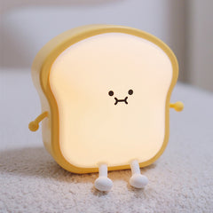 Toast Silicone Squishy Night Light for Desk Kawaii Bread Lamp Perfect Gift