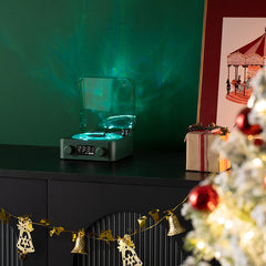 Only 1 left! Holiday Sale Christmas limited Edition Premium Blue Waves Retro Bluetooth Vinyl Record Player