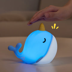 Unicorn Whale Silicone Squishy Night Light Perfect Gift Sleep Companion Stress Relief