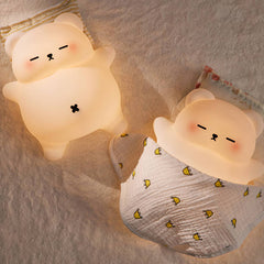 Breathing Bear Snuggly Squishy Silicone Sleeping Companion Sound LED Night Light Perfect Gift