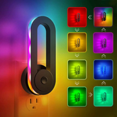 Rotating LED Night Light 7 Colors Wall Lamp with Auto Sensor 3 Modes Adjustable Dimmable Decor