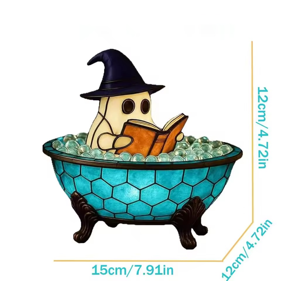 Halloween Ghost Bubble Bath Night Light Cute Lamp hemed for Halloween Party or Gift