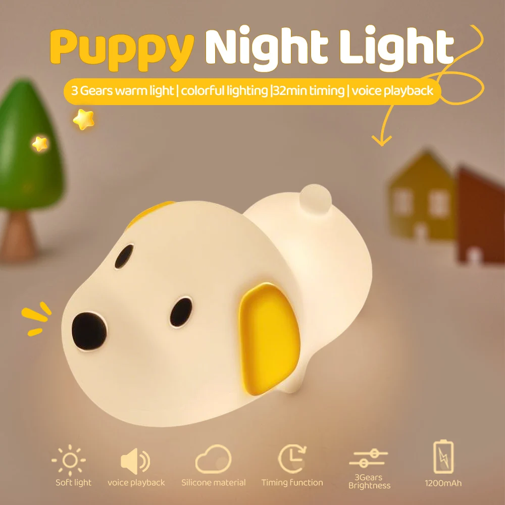 Puppy Silicone Squishy Night Light Gift Cute Droopy Ears and Cozy for Decor Perfect Gift Puppy Silicone Squishy Night Light Gift Cute Droopy Ears and Cozy for Decor Perfect Gift
