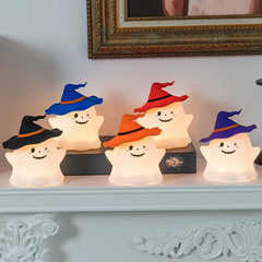Ghost Halloween Silicone Night Light Witch Hat Cute Spooky Lamp Holiday Gift