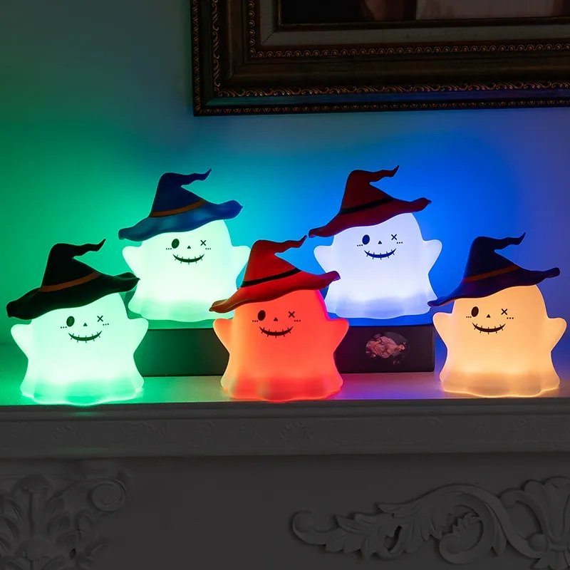 Ghost Halloween Silicone Night Light Witch Hat Cute Spooky Lamp Holiday Gift Ghost Halloween Silicone Night Light Witch Hat Cute Spooky Lamp Holiday Gift