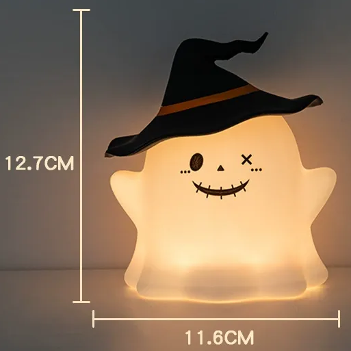 Ghost Halloween Silicone Night Light Witch Hat Cute Spooky Lamp Holiday Gift Ghost Halloween Silicone Night Light Witch Hat Cute Spooky Lamp Holiday Gift
