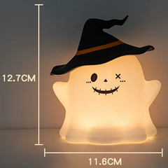 Ghost Halloween Silicone Night Light Witch Hat Cute Spooky Lamp Holiday Gift