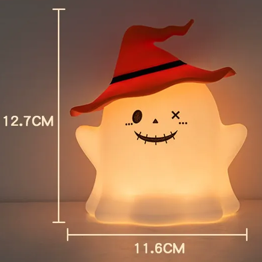 Ghost Halloween Silicone Night Light Witch Hat Cute Spooky Lamp Holiday Gift Ghost Halloween Silicone Night Light Witch Hat Cute Spooky Lamp Holiday Gift
