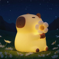 Schlafendes Capybara, atmendes, matschiges Silikon, Begleiter mit Sound, LED-Nachtlicht, perfektes Geschenk